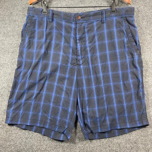 Tommy Bahama Paradise Tech Shorts Men's 38 Blue/Black Plaid Casual Outdoors - Picture 1 of 9